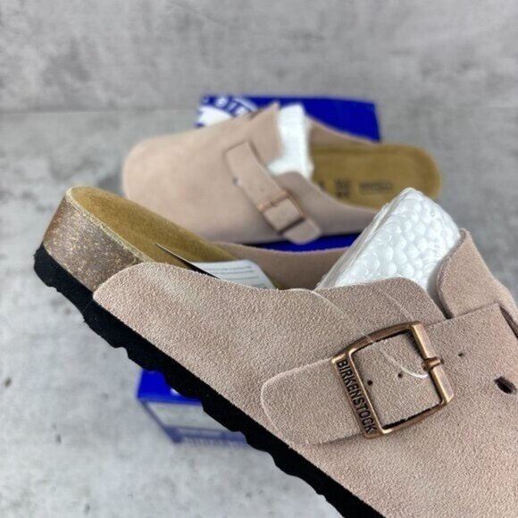 Birkenstock Boston taupe suede mule clogs - Picture 7 of 8